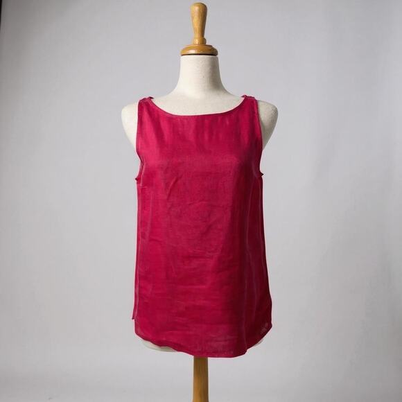 Mark Shale 100% Irish Linen Tank Top Sz 8 Pink Boxy Lagenlook Capsule Wardrobe - Picture 1 of 7